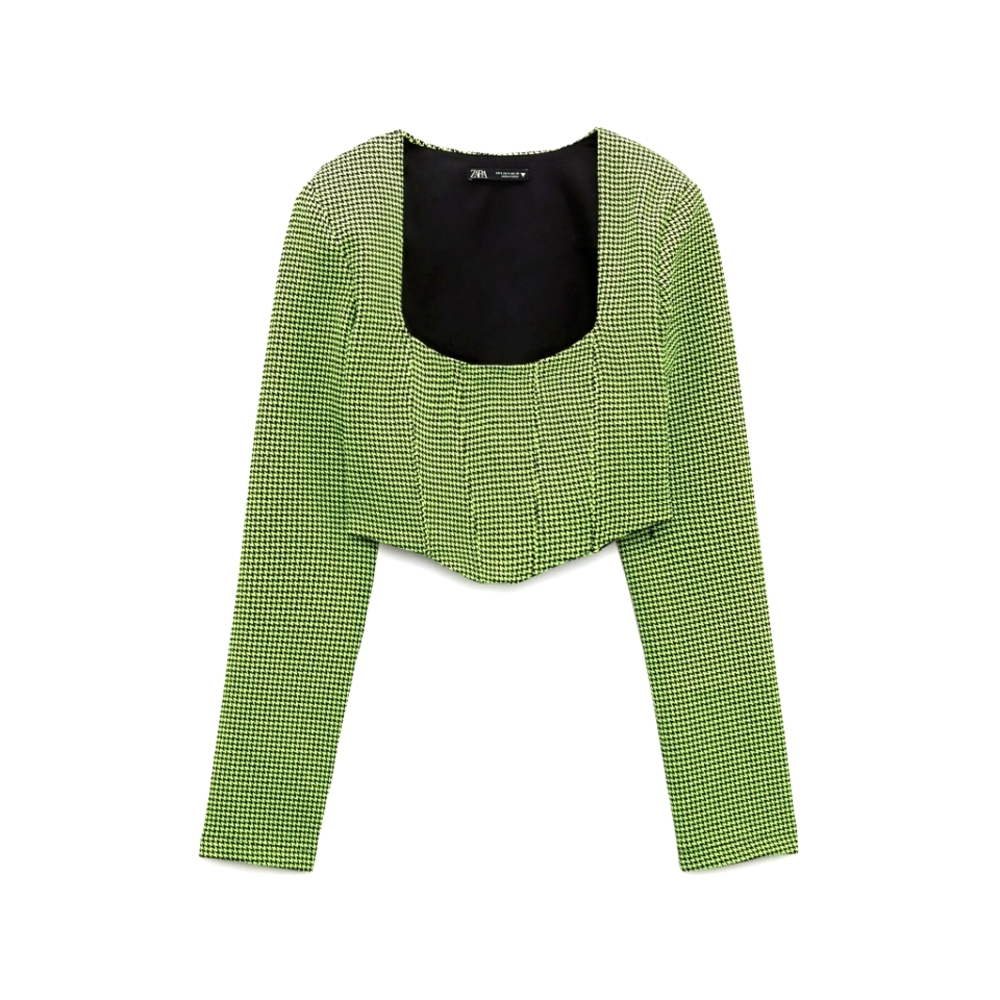 NWTs zara houndstooth crop corset top - Picture 5 of 6